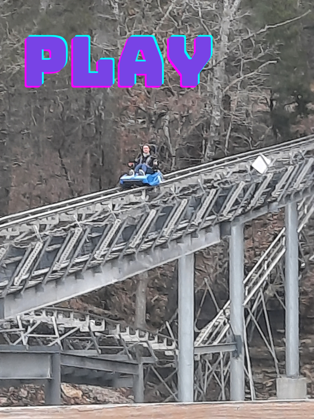 girl riding on Branson Mountain Coaster